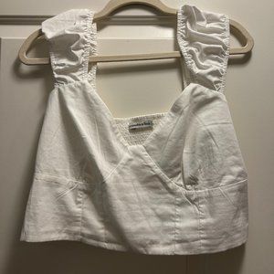Abercrombie & Fitch - White Puff Cap Sleeve Top